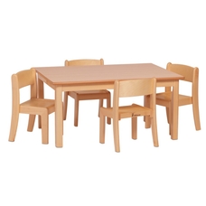 Millhouse Table and 4 Stacking Chairs 